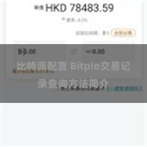 比特派配置 Bitpie交易记录查询方法简介